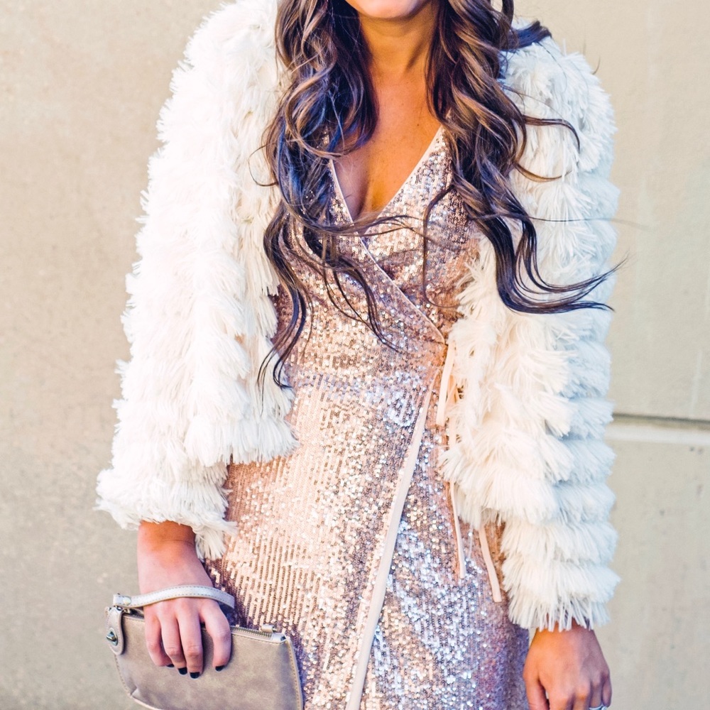 Sequin Wrap Dress
